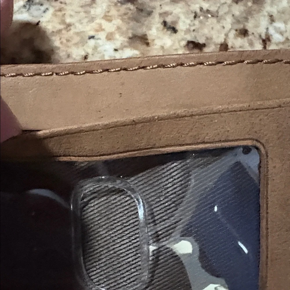 Caterpillar Tan Leather Card Holder with CAT‎ Logo